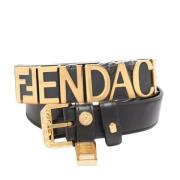 Pre-owned Leather belts Fendi Vintage , Black , Dames