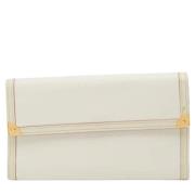 Pre-owned Leather wallets Louis Vuitton Vintage , White , Dames