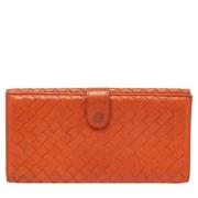 Pre-owned Leather wallets Bottega Veneta Vintage , Orange , Dames