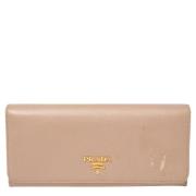 Pre-owned Leather wallets Prada Vintage , Beige , Dames