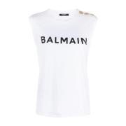 Witte T-shirts Polos voor Vrouwen Balmain , White , Dames