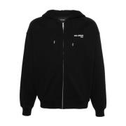 Zwarte hoodie met ritssluiting en logo print Axel Arigato , Black , He...