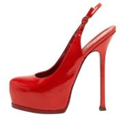 Pre-owned Leather heels Yves Saint Laurent Vintage , Red , Dames