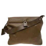 Pre-owned Leather shoulder-bags Burberry Vintage , Green , Dames