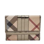 Pre-owned Coated canvas wallets Burberry Vintage , Gray , Dames