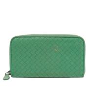 Pre-owned Leather wallets Bottega Veneta Vintage , Green , Dames