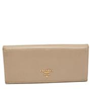 Pre-owned Leather wallets Prada Vintage , Beige , Dames