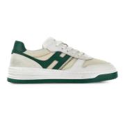 Vintage-geïnspireerde Leren Sneakers Hogan , White , Heren