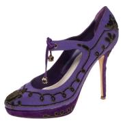 Pre-owned Canvas heels Dior Vintage , Purple , Dames