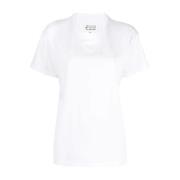 Witte Katoenen Crew-Neck T-Shirt Maison Margiela , White , Dames