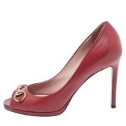 Pre-owned Leather heels Gucci Vintage , Red , Dames