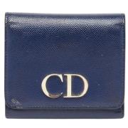 Pre-owned Leather wallets Dior Vintage , Blue , Dames