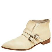 Pre-owned Leather boots Miu Miu Pre-owned , White , Dames