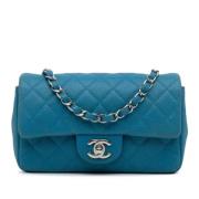 Pre-owned Leather shoulder-bags Chanel Vintage , Blue , Dames