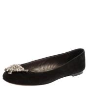 Pre-owned Suede flats Giuseppe Zanotti Pre-owned , Black , Dames