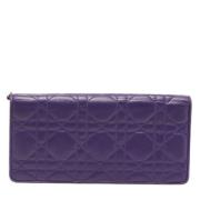 Pre-owned Leather wallets Dior Vintage , Purple , Dames