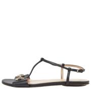 Pre-owned Leather sandals Gucci Vintage , Black , Dames