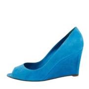 Pre-owned Suede heels Sergio Rossi Pre-owned , Blue , Dames