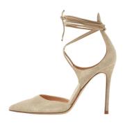 Pre-owned Suede heels Gianvito Rossi Pre-owned , Beige , Dames