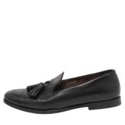 Pre-owned Leather flats Salvatore Ferragamo Pre-owned , Black , Dames