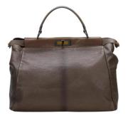 Pre-owned Leather handbags Fendi Vintage , Brown , Dames