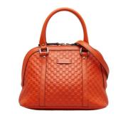 Pre-owned Leather handbags Gucci Vintage , Orange , Dames