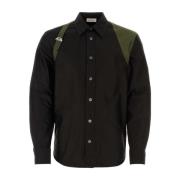 Zwarte katoenen shirt - Klassieke stijl Alexander McQueen , Black , He...
