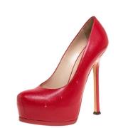 Pre-owned Leather heels Yves Saint Laurent Vintage , Red , Dames