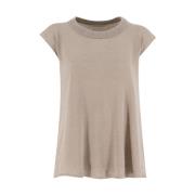 Sequin Linen Crew Neck Sweater Le Tricot Perugia , Beige , Dames