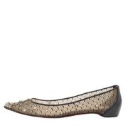 Pre-owned Lace flats Christian Louboutin Pre-owned , Black , Dames
