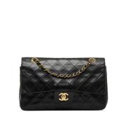 Pre-owned Leather shoulder-bags Chanel Vintage , Black , Dames