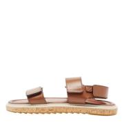 Pre-owned Leather sandals Louis Vuitton Vintage , Brown , Dames