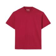 Rumba Rood Katoenen T-Shirt met Strijklogo Sunnei , Red , Heren