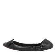 Pre-owned Leather flats Christian Louboutin Pre-owned , Black , Dames