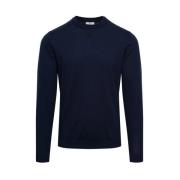 Heren Logo Crewneck Melton Blauw Woolrich , Blue , Heren