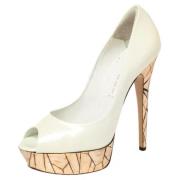 Pre-owned Leather heels Casadei Pre-owned , White , Dames