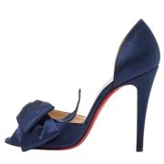 Pre-owned Satin heels Christian Louboutin Pre-owned , Blue , Dames