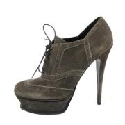 Pre-owned Suede boots Yves Saint Laurent Vintage , Gray , Dames