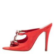 Pre-owned Fabric sandals Sergio Rossi Pre-owned , Red , Dames