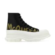 Zwarte Tread Slick Sneakers Alexander McQueen , Black , Heren