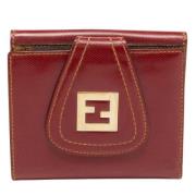 Pre-owned Coated canvas wallets Fendi Vintage , Red , Dames