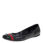 Pre-owned Leather flats Gucci Vintage , Black , Dames