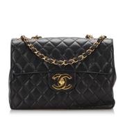 Pre-owned Leather handbags Chanel Vintage , Black , Dames