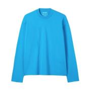 Ocean Blue Boxy Fit Longsleeve T-Shirt Sunnei , Blue , Unisex