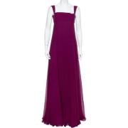 Pre-owned Silk dresses Yves Saint Laurent Vintage , Purple , Dames