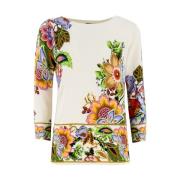 Zijde Blend Boeket Print Sweater Etro , Multicolor , Dames