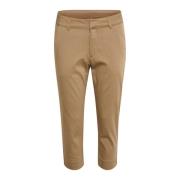 Stijlvolle Capri Broek met Zakken Kaffe , Brown , Dames