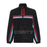 Zwarte Jas met Logodetail Marcelo Burlon , Black , Heren