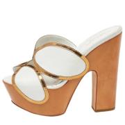 Pre-owned Leather sandals Sergio Rossi Pre-owned , White , Dames