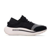 Zwarte en witte lage sneakers met suède details Y-3 , Black , Heren